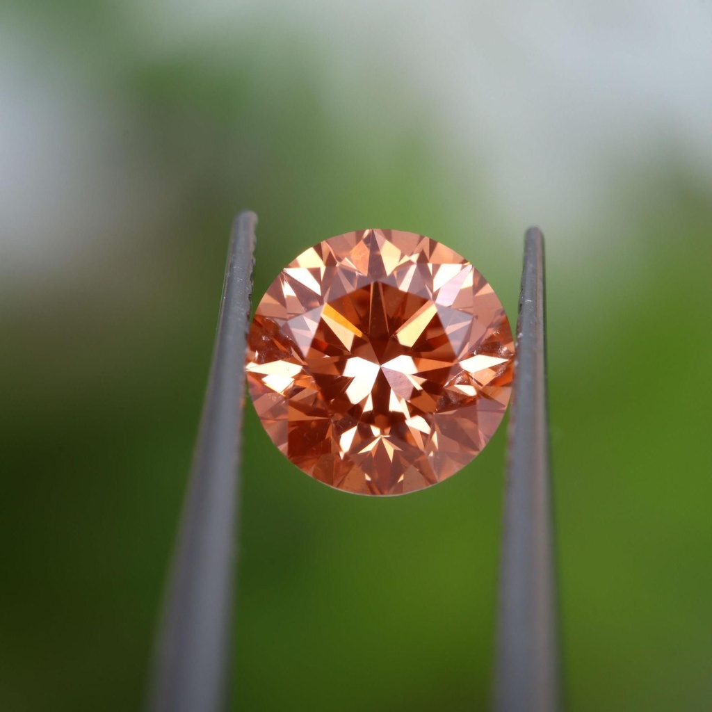 Loose Moissanite Orange Clean Round Cut 5.75 MM