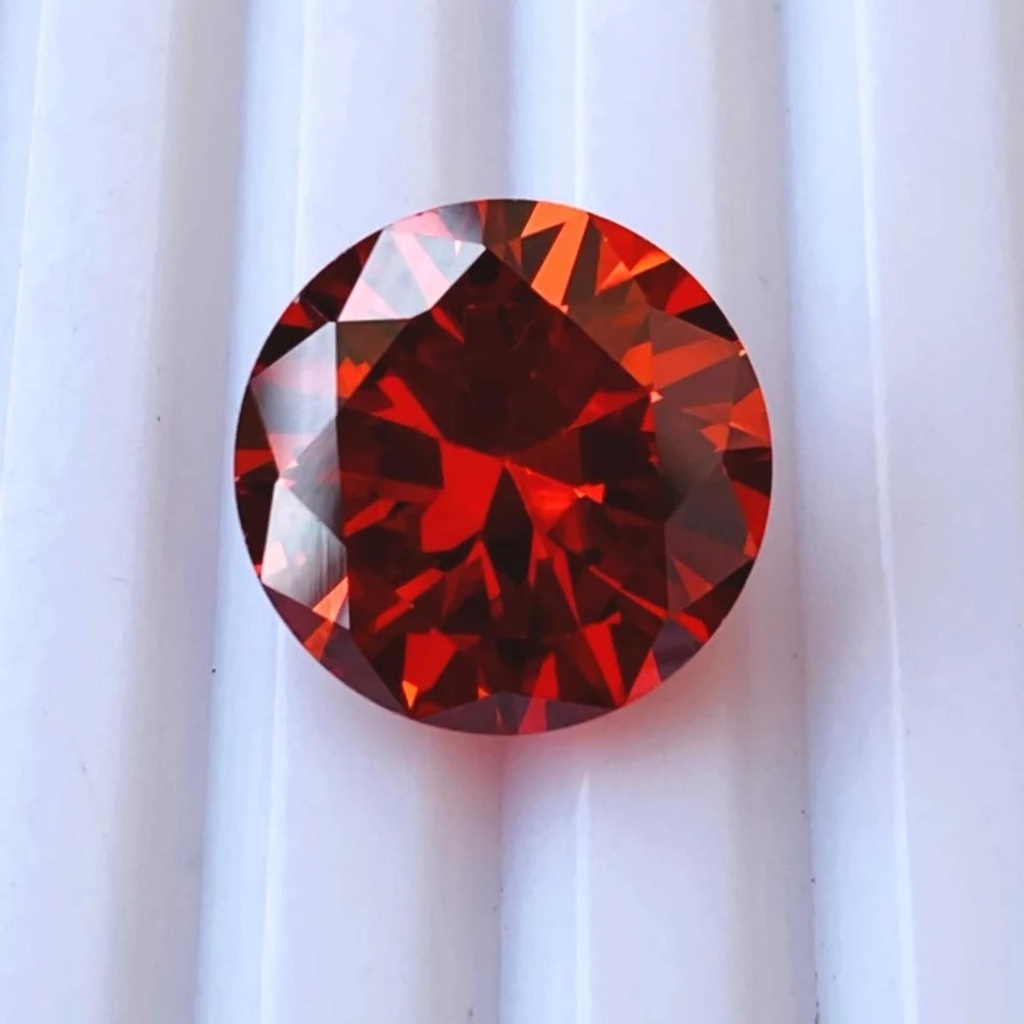 Loose Moissanite Oranges Red Clean Round Cut 7.75 MM