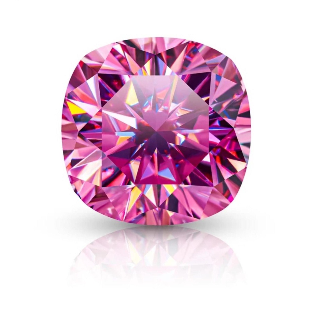 Loose Moissanite Pink Clean Cushion Cut 6.50 MM