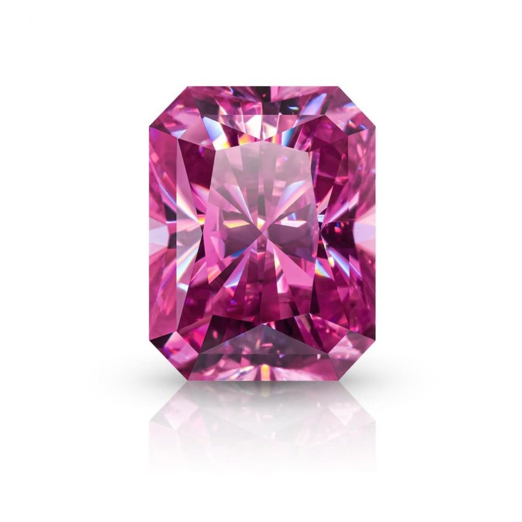 Loose Moissanite Pink Clean Radiant Cut 11.00 x 9.00 MM