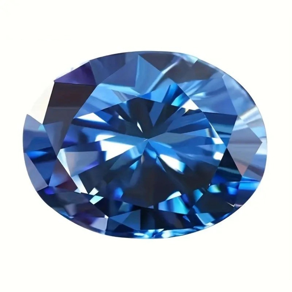 Loose Moissanite Royal Blue Clean Oval Cut 5.00 x 3.00 MM