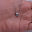 Diamond Necklace, Lab Grown Diamond Necklace, 14Kt Gold Diamond Bezel Solitaire Necklace