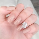  engagement ring, radiant wedding engagement ring, Hidden Halo Moissanite Ring