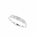 Round Cut Diamond 5 Stone Half Eternity Wedding Band For Women