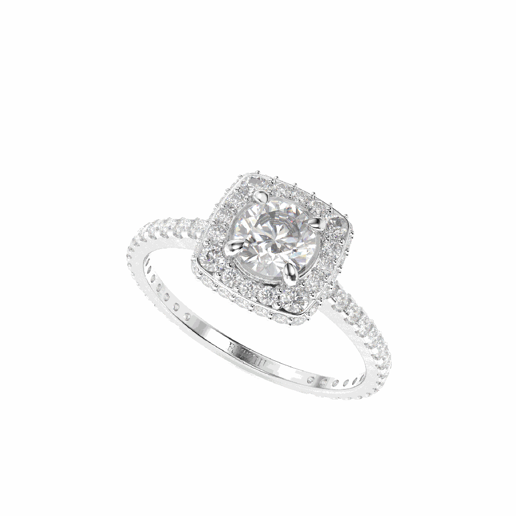 Halo Engagement Ring Round Cut