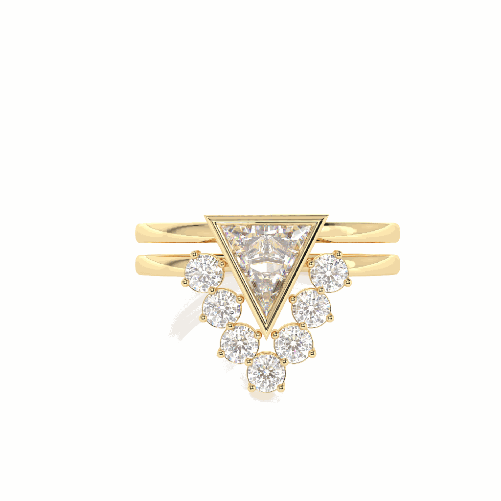 Triangle Diamond Bridal Ring for Women
