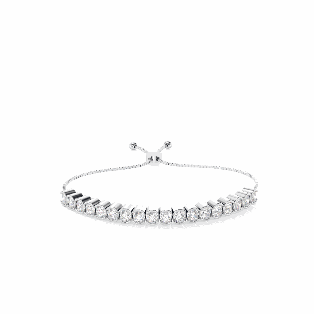   Round Stone Sterling Silver Tennis Bracelet