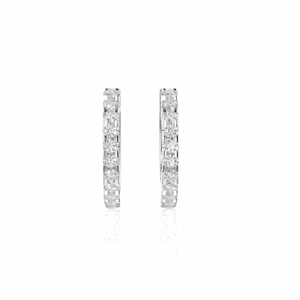 Round Cut Stone Hoop Earring For Women