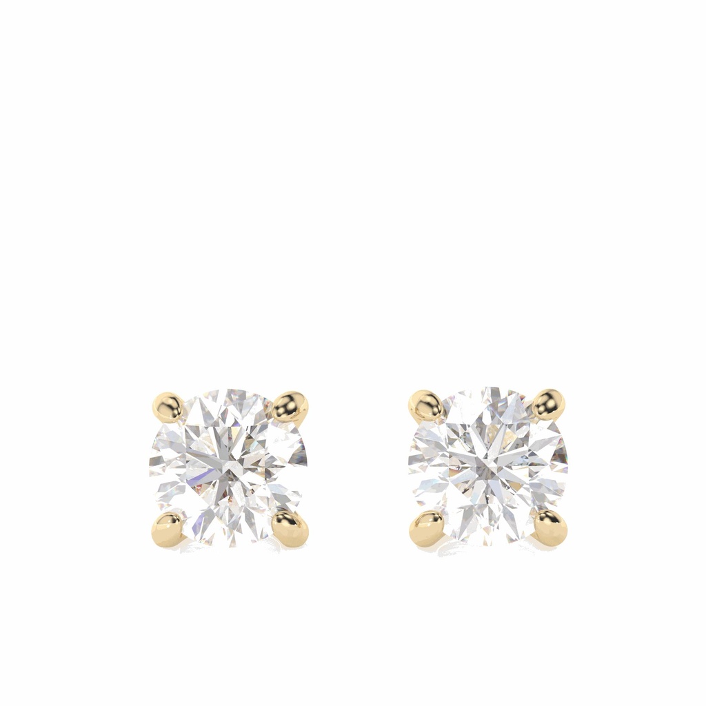  Round Cut Solitaire Stud Earring For Women