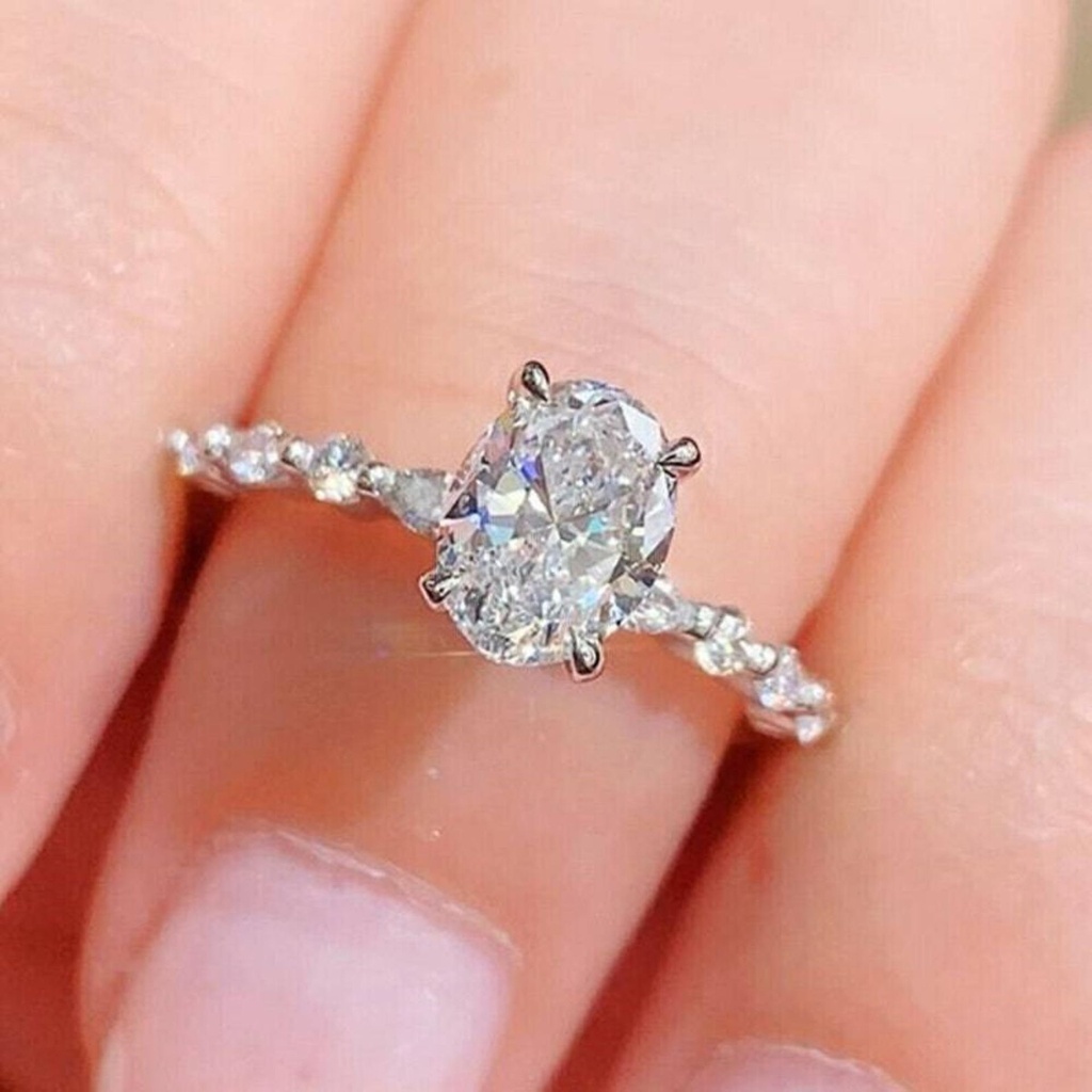 Oval Cut Fancy Set Engagement Ring