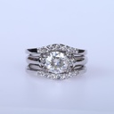 Round Cut Stone Wedding Bridal Set Ring for Women