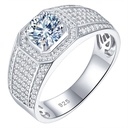  Moissanite Mens Pinky Wedding Rings Comfort Fit Ring Band Sterling Silver