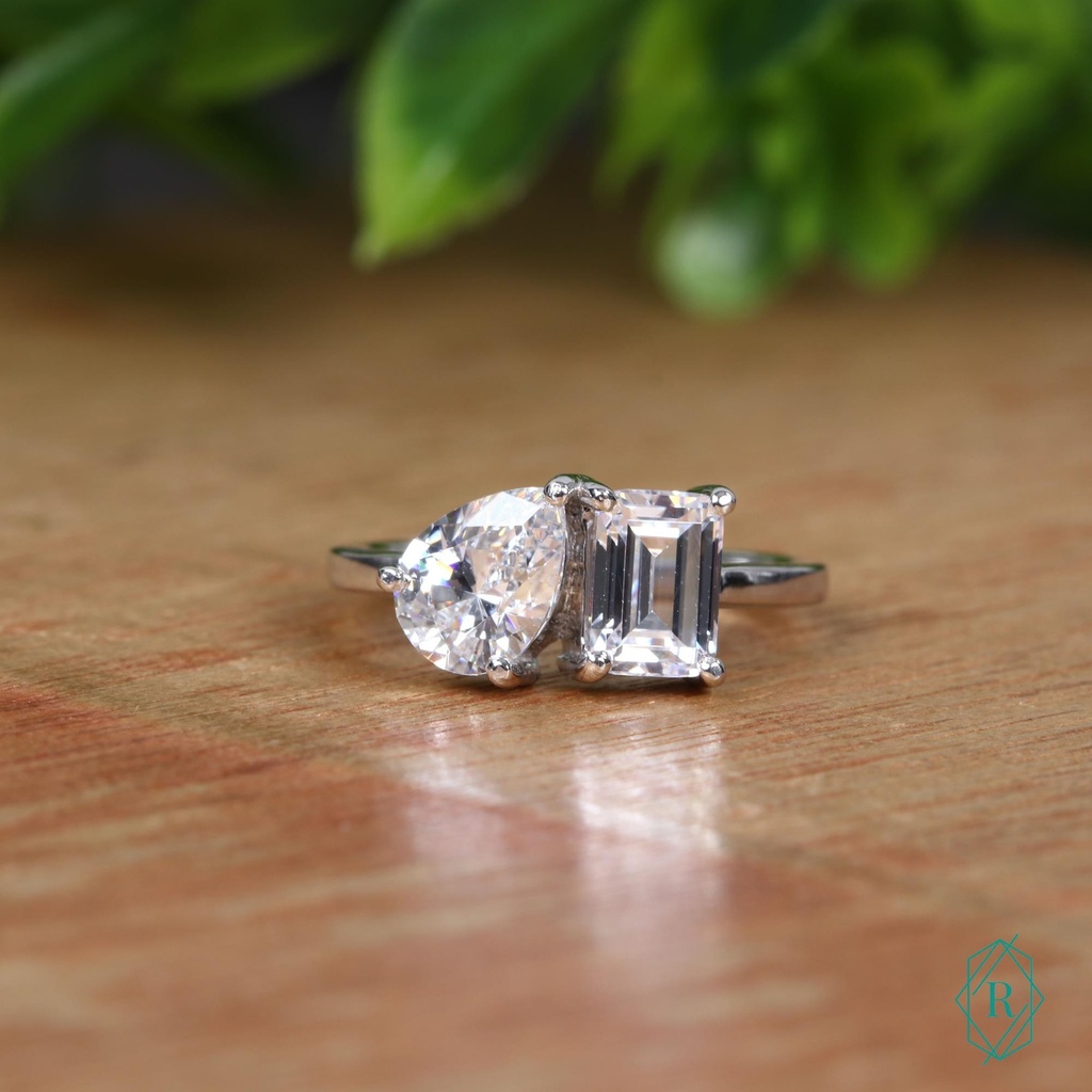 Emerald Diamond Fancy Engagement ring for Women