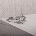 Diamond Ring / 18K Gold Plated Silver