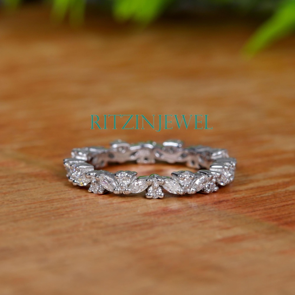 Marquise & Round Cut Stone Engagement Band For Her