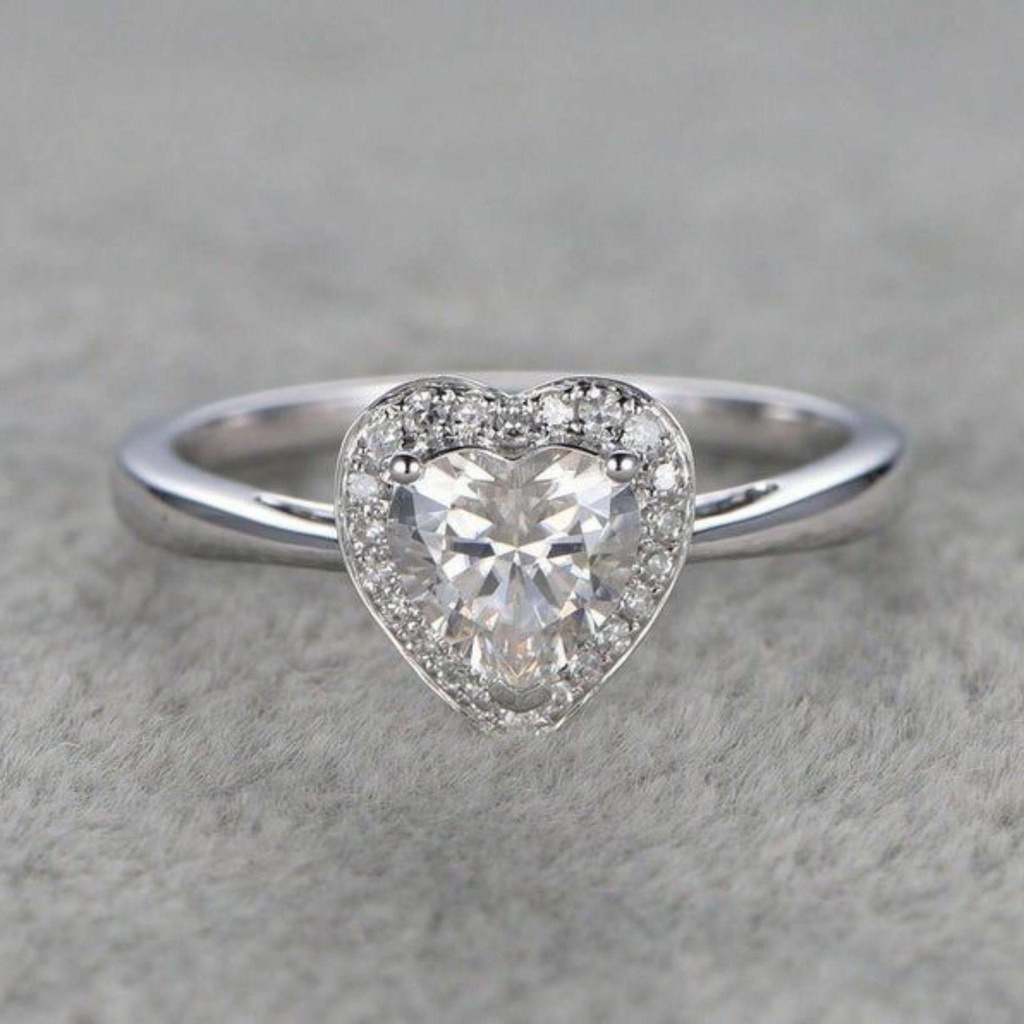Heart Diamond Engagement Ring for Women