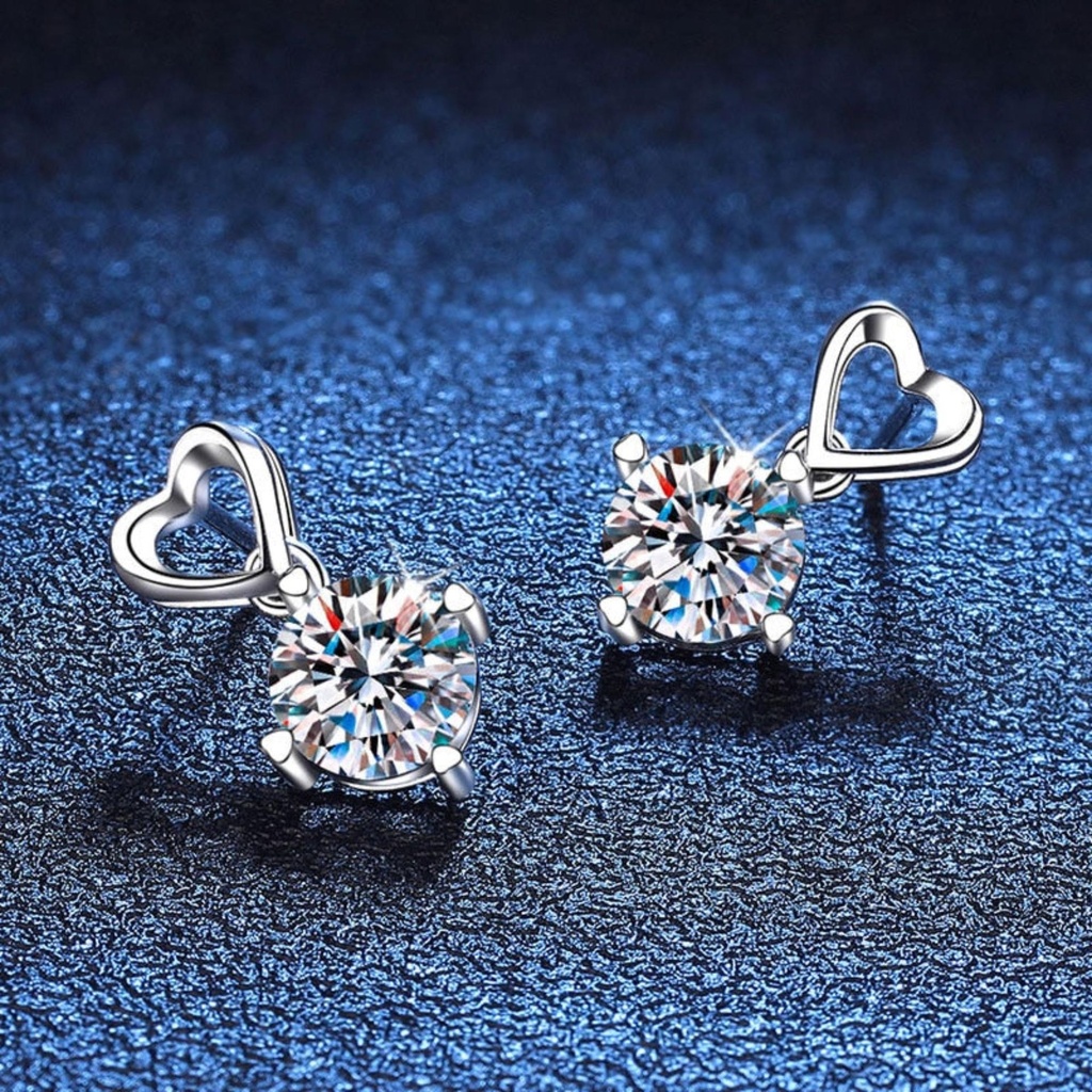 Round Earring for Women 18K White Gold Plated Silver