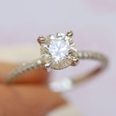 Hidden Halo Engagement Ring, Engagement Ring, Halo Engagement Ring, 14K White Gold