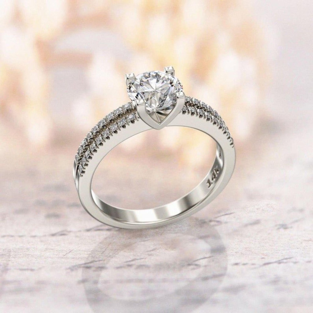 Round Diamond  Bridal Ring For Women