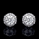  Halo Marquise Round Created Diamond Meghan Royal Wedding Round Stud Earrings 14k Solid Yellow / White Gold