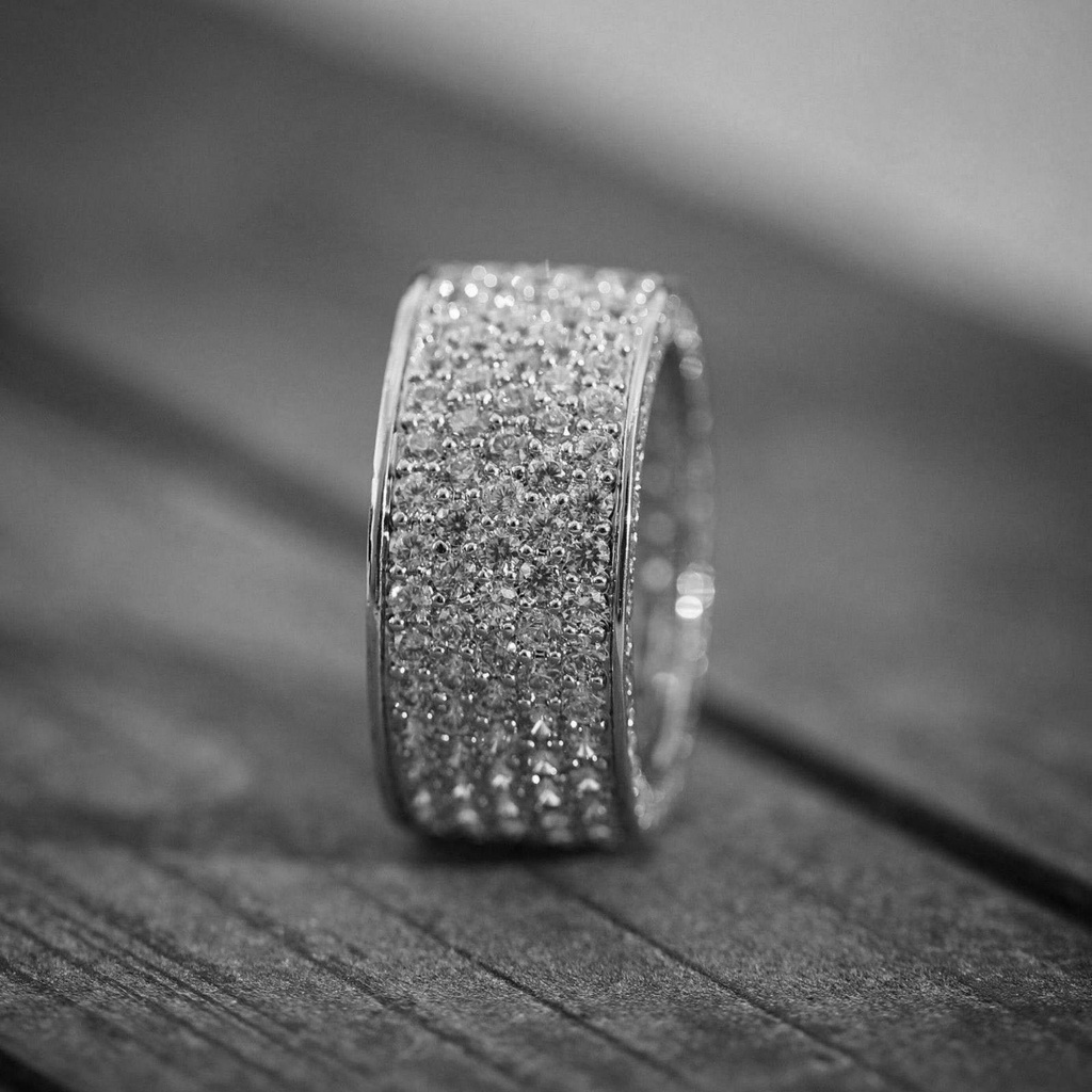 Round Diamond Band Engagement Ring for Women Ring
