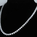 Moissanite Tennis Necklace Heart Cut Moissanite Diamond, Dainty Tennis Necklace, Charming Necklace, Tennis Necklace For Her