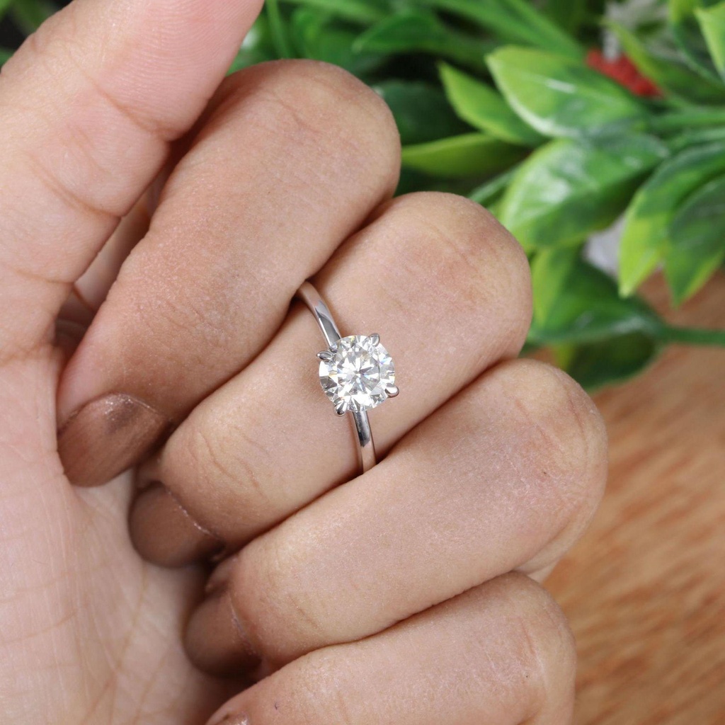 Round Diamond Engagement Ring for Women Ring