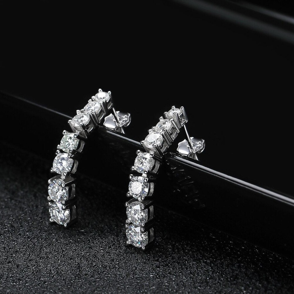 Luxury Earring 18K White Gold Plated Silver