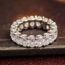 Eternity VVS-VS Clarity Oval Cut LGD In 10K Gold Ring For Engagement