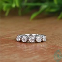 Round Diamond Dainty Ring / Round Diamond Ring/ 18K White Gold Round Diamond Bezel Set Anniversary Ring / Conflict Free Diamond