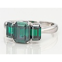 Emerald Cut Three Stone Engagement Ring for Women