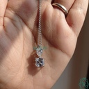 Asscher And Pear Cut Pendant , Statement Pendant Necklace, Women's Pendant , Anniversary Gift, Solid Gold Pendant For Her