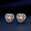 Triangle Cut Diamond Halo Studs/Two in one Design Wedding Gift/Gift For Her Gift For Anniversary/Removable Halo