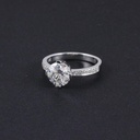 Round Moissanite Solitaire Ring, Silver Engagement Ring, Woman Ring, 4 prong Moissanite Diamond Ring, Wedding Anniversary Ring
