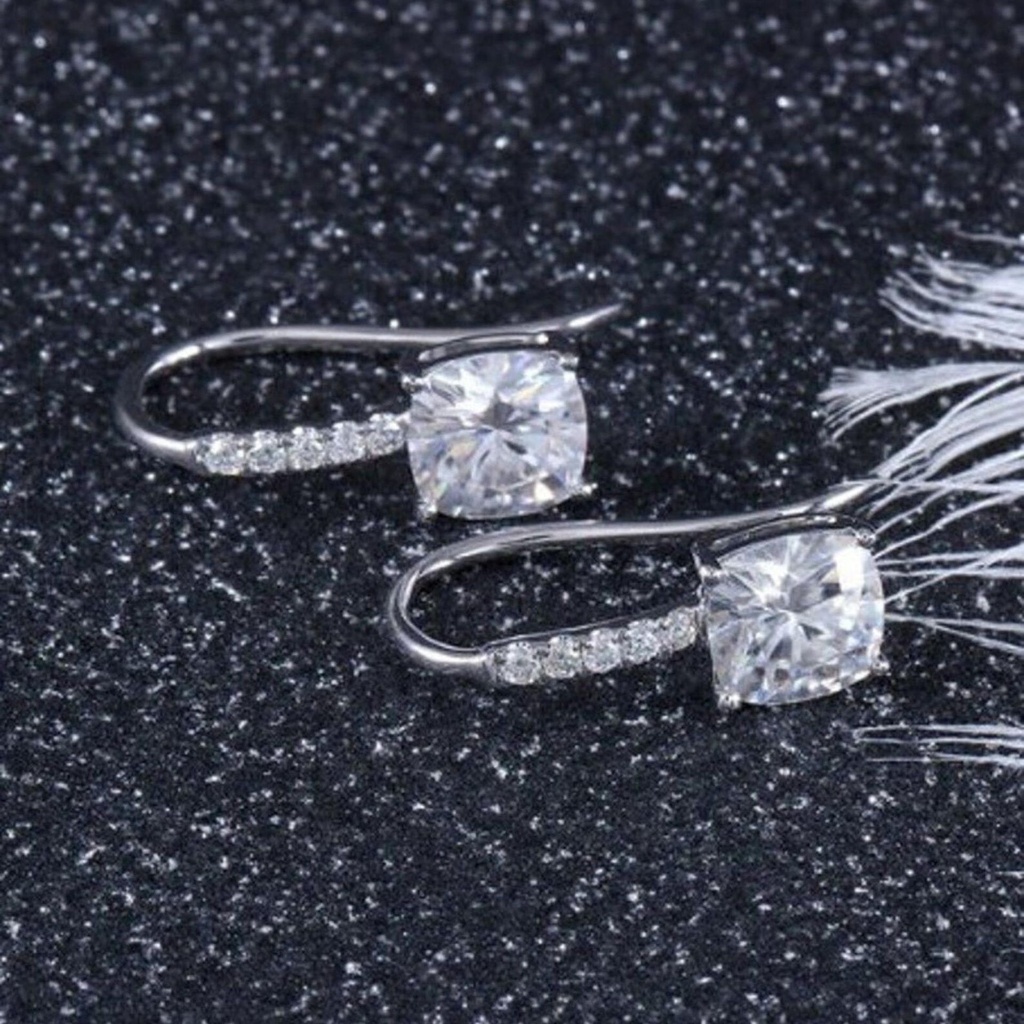 Cushion Cut Drop Earrings for Her