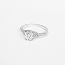 Moissanite and diamond engagement ring handmade in white/rose/yellow gold or platinum antique edwardian inspired mount