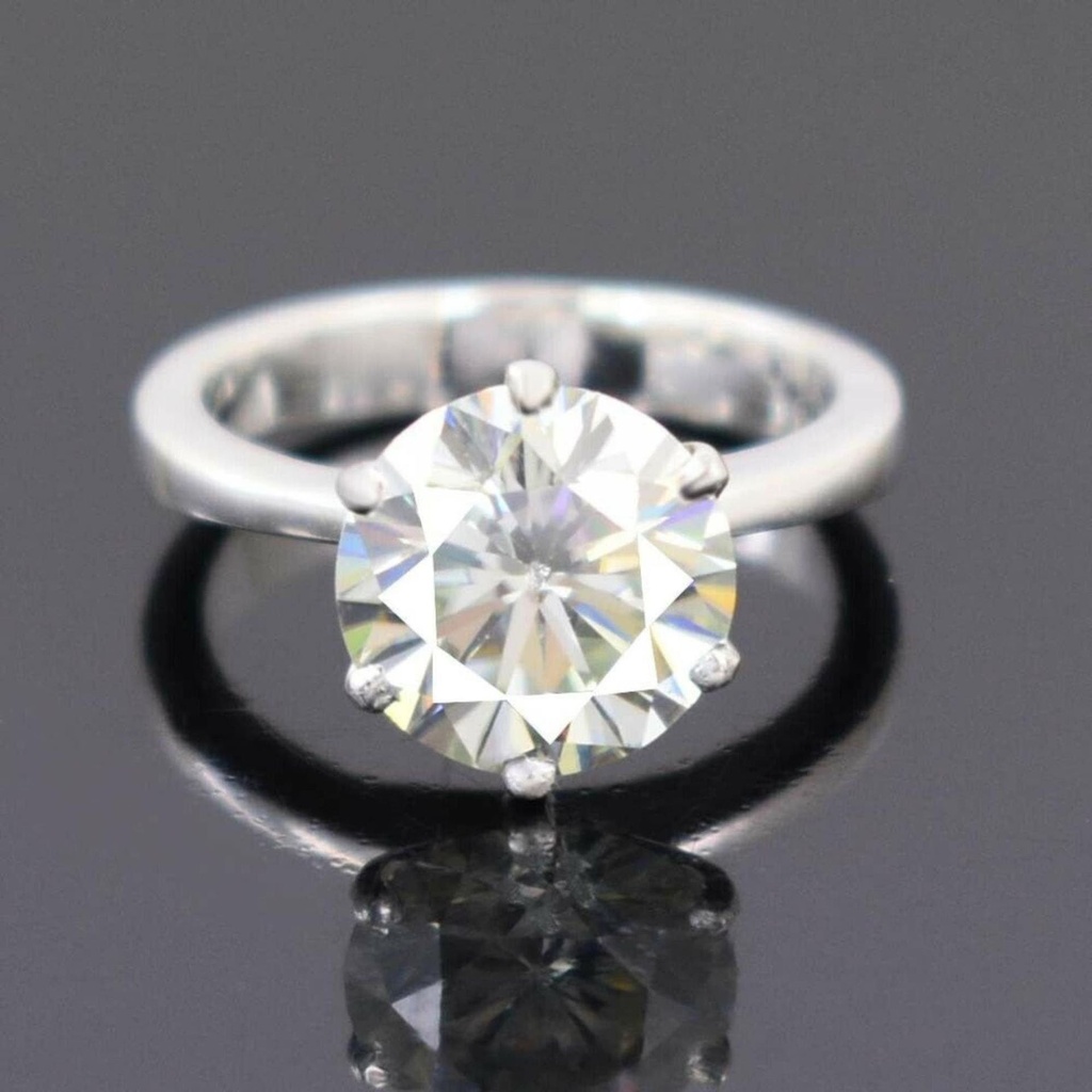 Round Cut 2 CT Moissanite Solitaire Engagement Ring, Gift Ring, Fine Jewelry, Wedding Ring, Custom Order, Prong Setting Ring