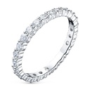 Eternity  White Round Cut Cubic Zirconia In 925 Sterling Silver Ring For Engagement
