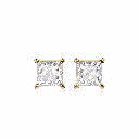  Princess Cut Stud Earrings 