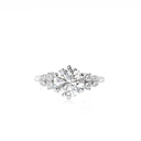 Lab Grown Diamond Cluster Engagement Ring, Round Stone Wedding Ring for Women