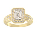 Emerald Diamond Engagement Ring For Women, Wedding Ring, 14K Solid Yellow Gold Ring, Moissanite Jewelry, Moissanite Ring For Her, Christmas Gift,