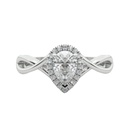 Pear Cut Halo Engagement Rings Women