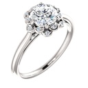 Round Cut Stone Halo Engagement Ring for Women