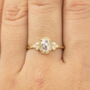 Oval diamond engagement ring, solid 14k gold, art deco inspired unique engagement ring, large oval diamond engagement ring