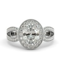 Oval Cut Stone Split Shank Engagement Ring for Women