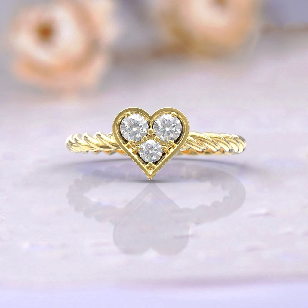 Art deco engagement ring alternative Round  Diamond Ring Women Stackable Anniversary gift UniquePromise ring Bridal gift