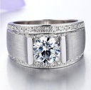 White Gold Round Diamond Ring For Men