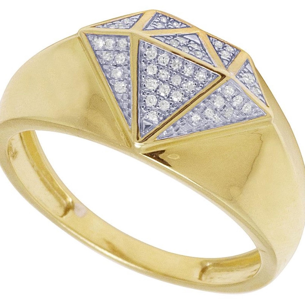 Men Rings Fully Iced Gold Plated Round Hip Hop Ring