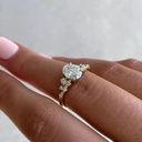 Oval Cut Moissanite Cluster Engagement Ring, Oval Cluster Ring, Art Deco Cluster Wedding Ring 925 Silver Promise Ring, Bridal Ring for Her