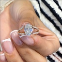 Engagement Ring with Lab Grown Diamond  Certified Oval Shape Promise Ring Gift Rare